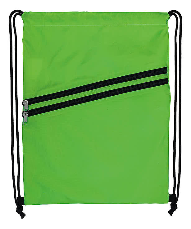 Full Color Neon Multi-Zippered Drawstring Bag