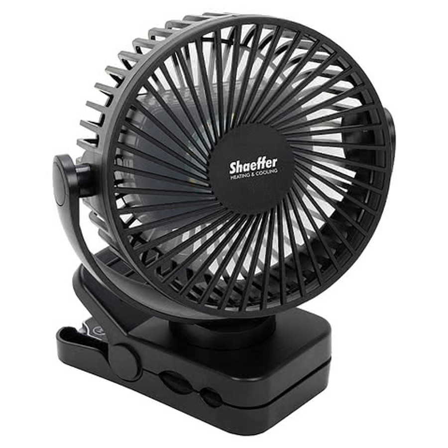 Zephyr Clip Fan with Power Bank & Light in Black