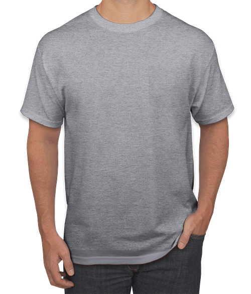 Jerzees 50/50 Pocket T-shirt in Athletic Heather