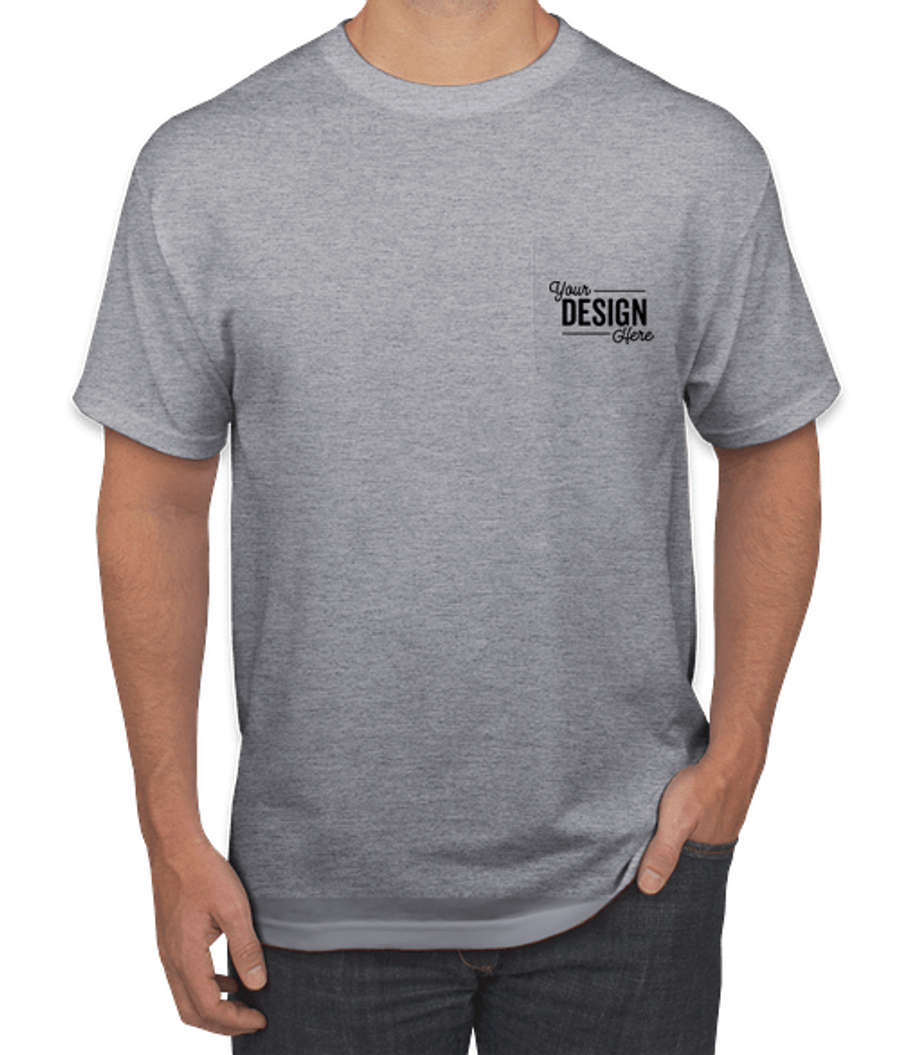 Jerzees 50/50 Pocket T-shirt in Athletic Heather