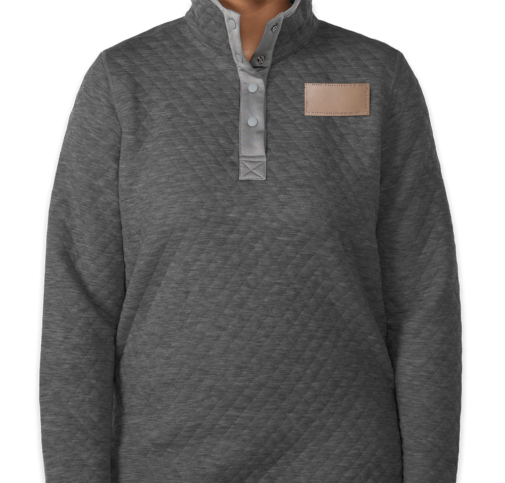 Marine Layer Women's Corbet Quilted Snap Pullover - Faux Leather Patch-default