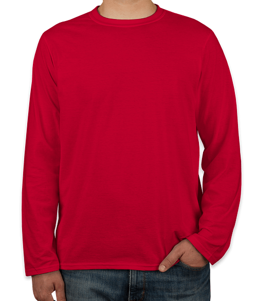 Gildan Softstyle Long Sleeve Jersey T-shirt in Cherry Red