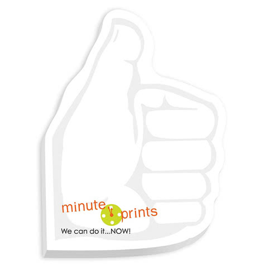 Full Color Thumbs Up Sticky Note - 4" x 3" - 25 sheets/pad (Case of 500) in Thumbs Up