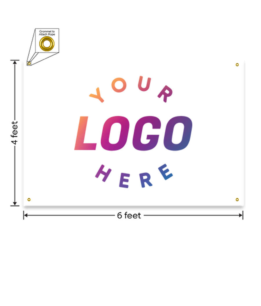 Full Color 6' x 4' Vinyl Banner in White
