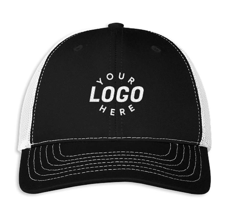 Classic Caps USA-Made Snapback Trucker Hat in Black / White