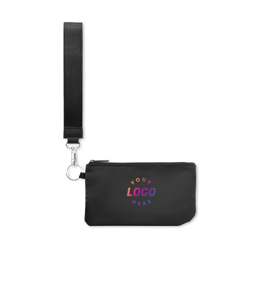 Lana Recycled Wristlet Pouch in Black