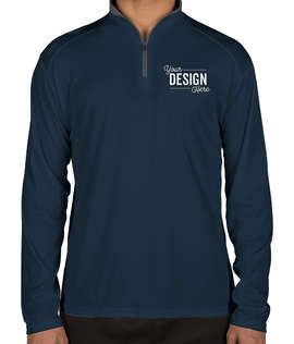 Badger Contrast Quarter Zip Performance Shirt - Color: Navy / Graphite