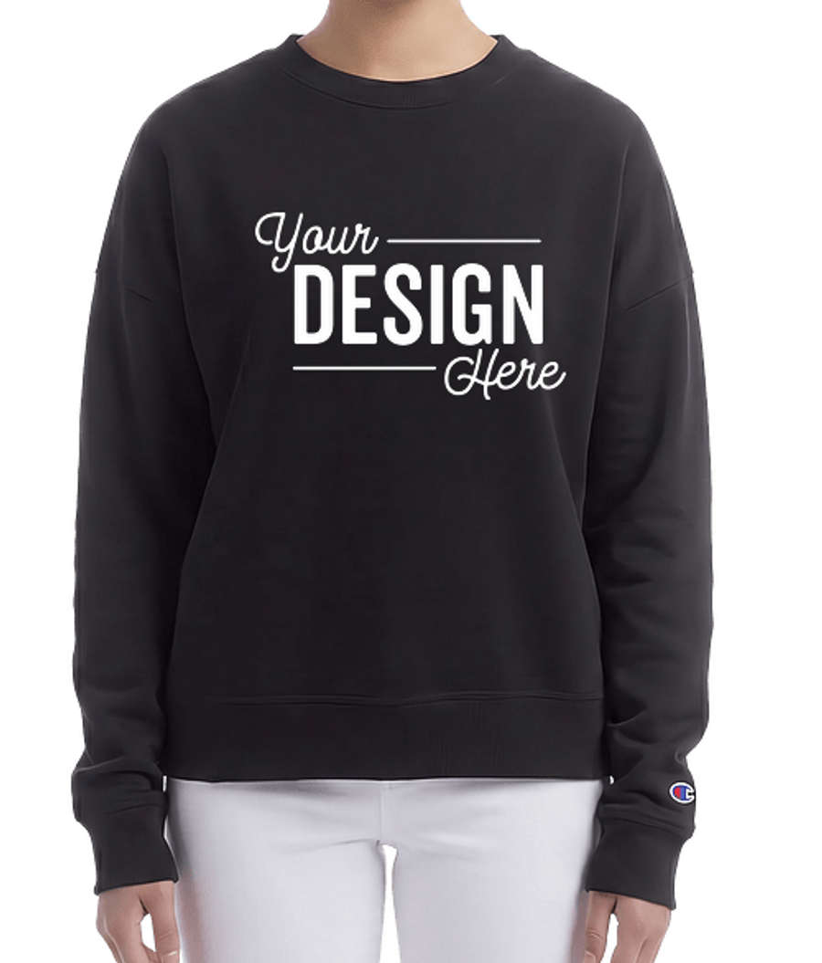 Champion Women's Powerblend Midweight Crewneck Sweatshirt in Black