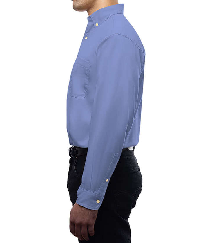 blue dressing shirt Leeward Long Sleeve Dress Shirt Light Blue Solid / Large / Trim