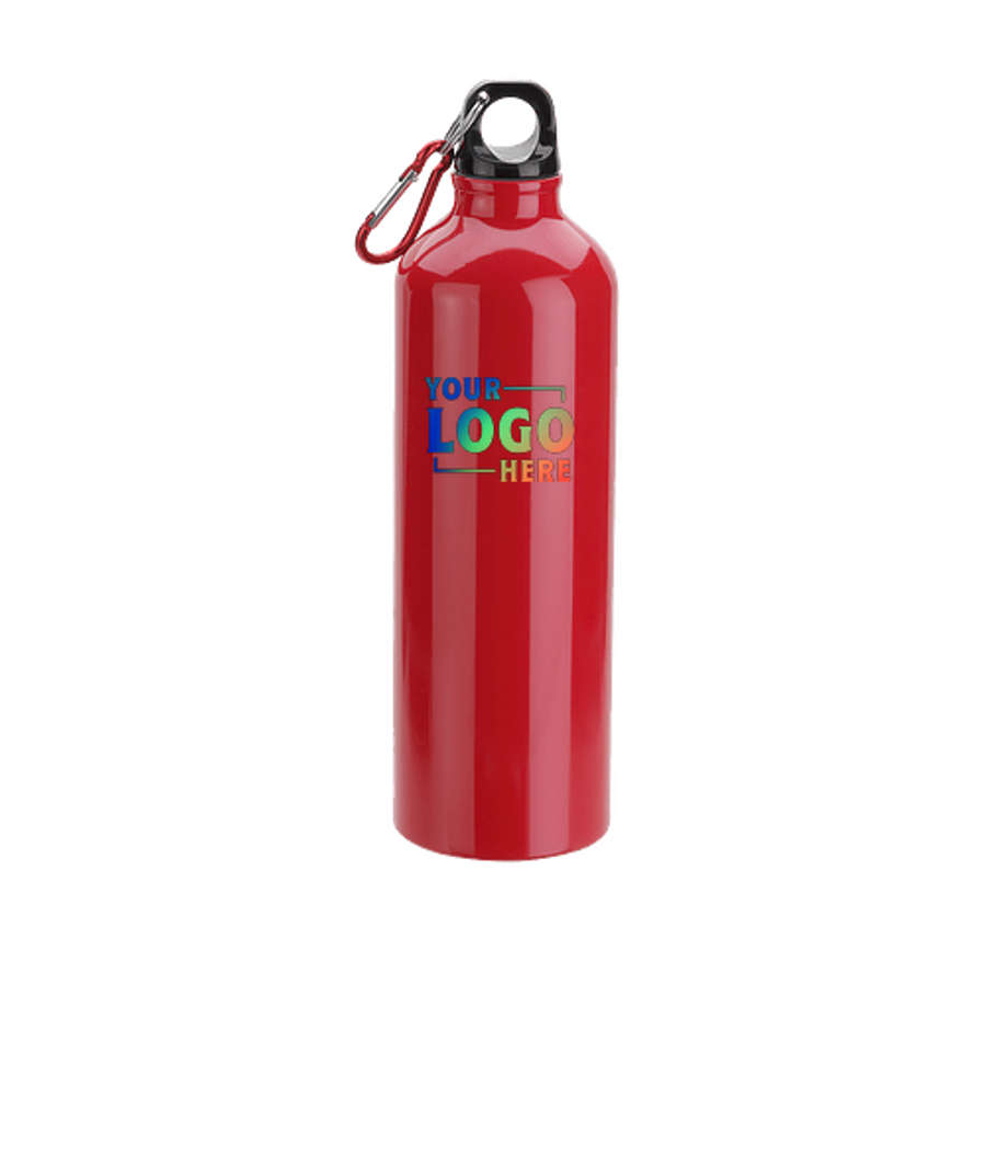 Full Color 25 oz. Atrium Aluminum Water Bottle in Red