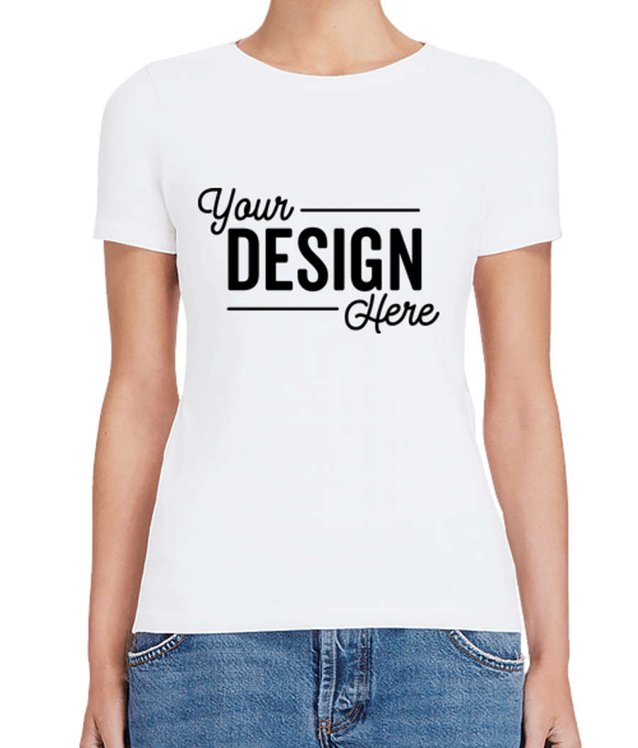 Lane Seven Women's Reactive-Dyed Crewneck T-shirt in White