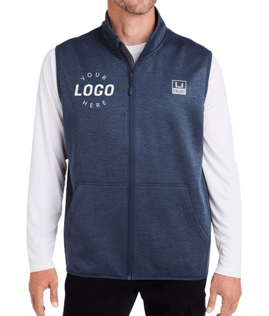 HUK Coldfront+ Stretch Water-Resistant Vest in Naval Academy Heather