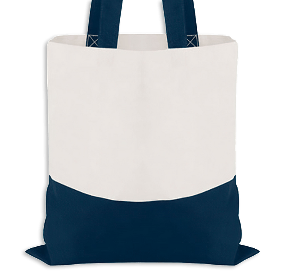 Full Color Medium Lightweight Colorblock Cotton Tote Bag-default
