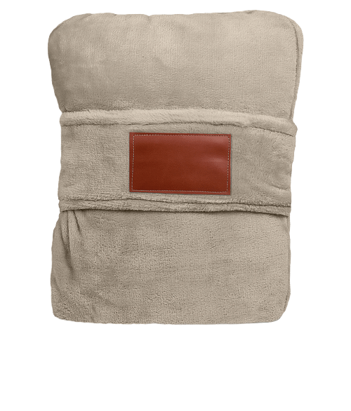 Debossed Duo Travel Pillow & Blanket in TAN