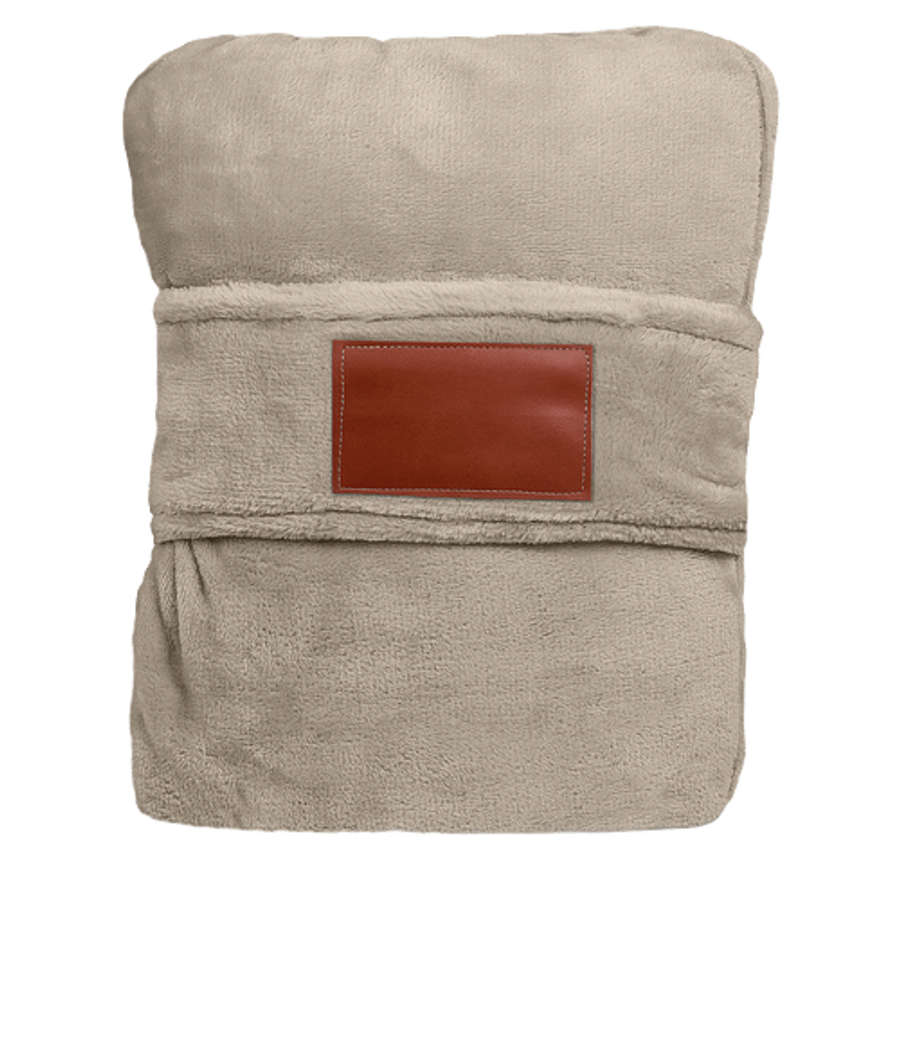 Debossed Duo Travel Pillow & Blanket in TAN