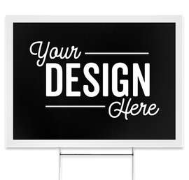 Full Color 24" x 18" Yard Sign with Metal Post - Color: Black