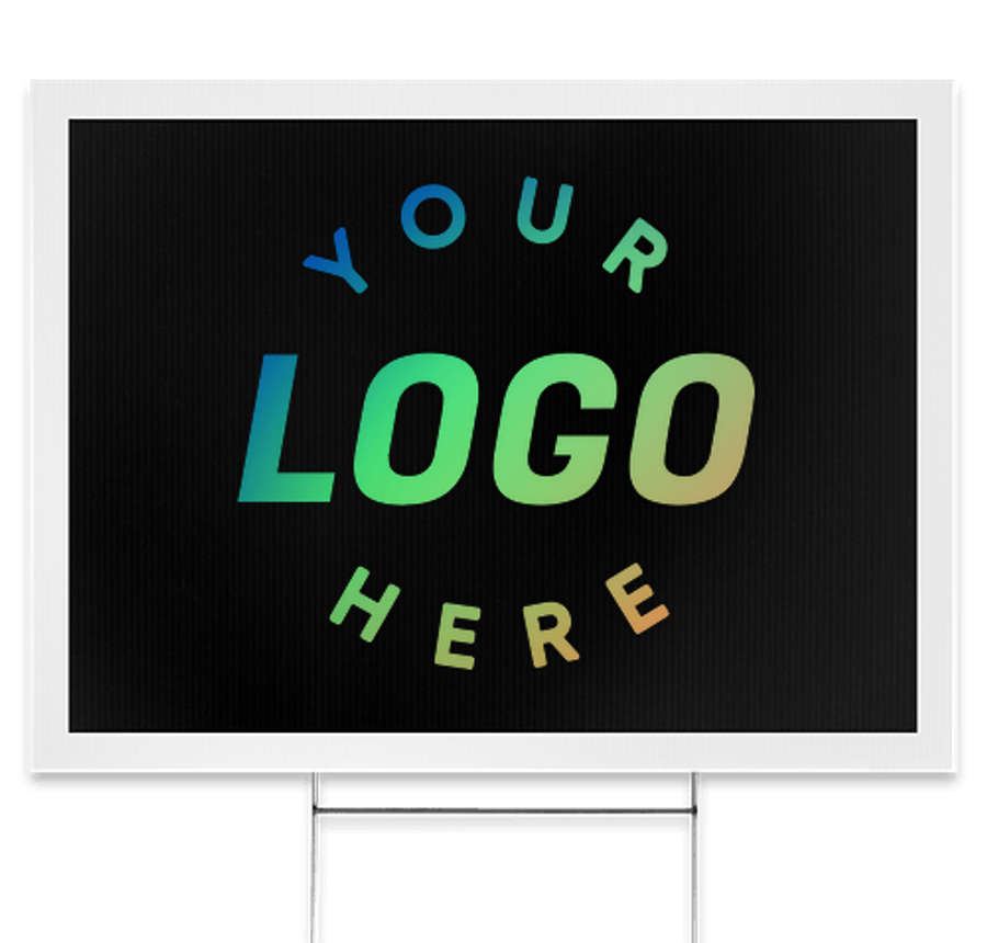 Full Color 24" x 18" Yard Sign with Metal Post in Black