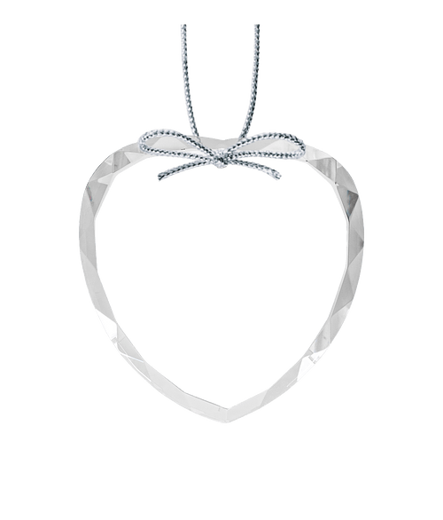 Optical Crystal Heart Ornament in Clear