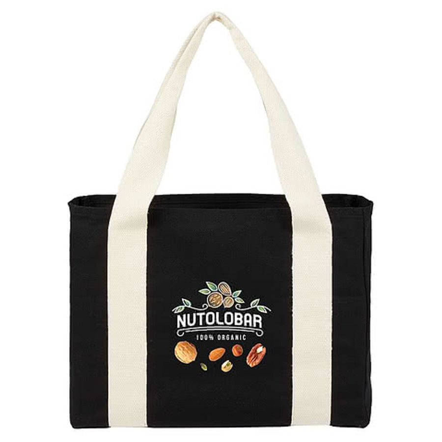Cotton Shopper Tote Bag with Contrast Handles