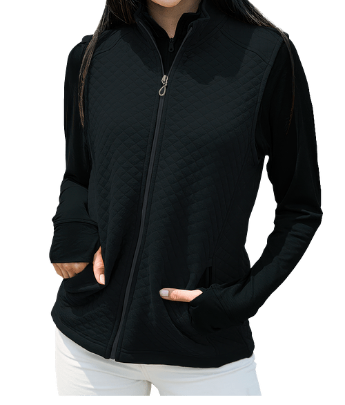Vantage Women's Mesa Diamond Quilted Vest in Black