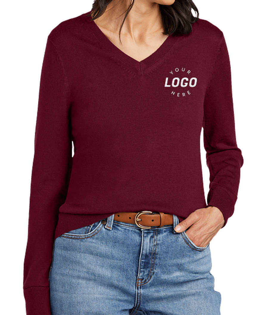 Brooks Brothers Women's Merino V-Neck Sweater in Vintage Port