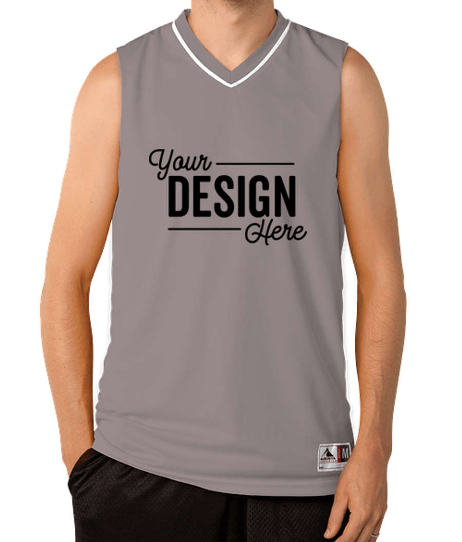 Augusta Reversible Basketball Jersey in Graphite/White