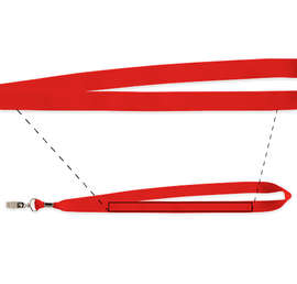 Lanyard with Bulldog Clip - Color: Red