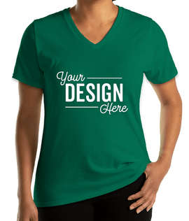 Port & Company Women's Core Cotton V-Neck T-shirt - Color: Kelly