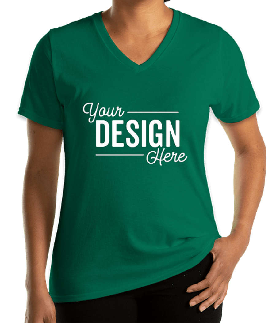 Port & Company Women's Core Cotton V-Neck T-shirt in Kelly