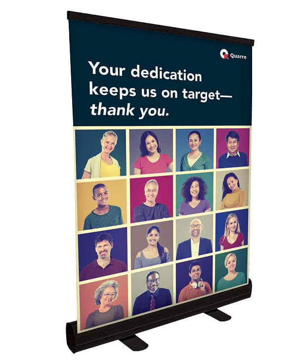 Full Color 25" x 39" Retractable Tabletop Banner