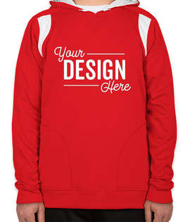 Team 365 Contrast Performance Pullover Hoodie - Color: Sport Red / White