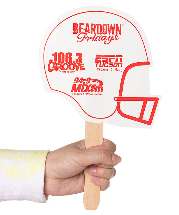 Full Color Helmet Shaped Hand Fan