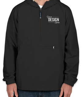 Charles River Pack-N-Go Hooded Packable Anorak - Embroidered - Color: Black
