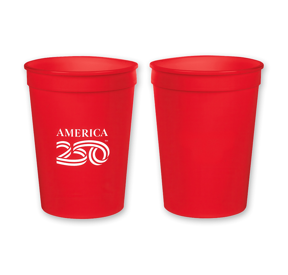 America250™ 12 oz. Big Game Plastic Stadium Cup (Case of 500)-default