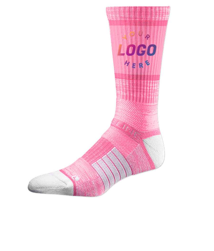 Premium Compression Crew Socks in Pink