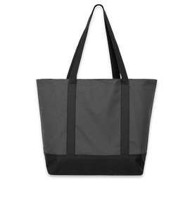 Port Authority Medium Poly Canvas Day Tote Bag - Color: Dark Charcoal / Black