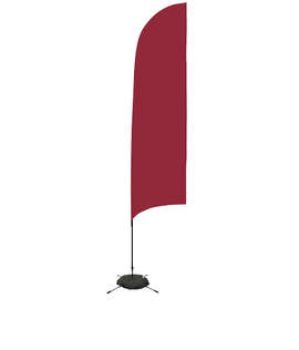 Full Color 13’ Streamline Razor Flag with Cross Base - Color: Maroon