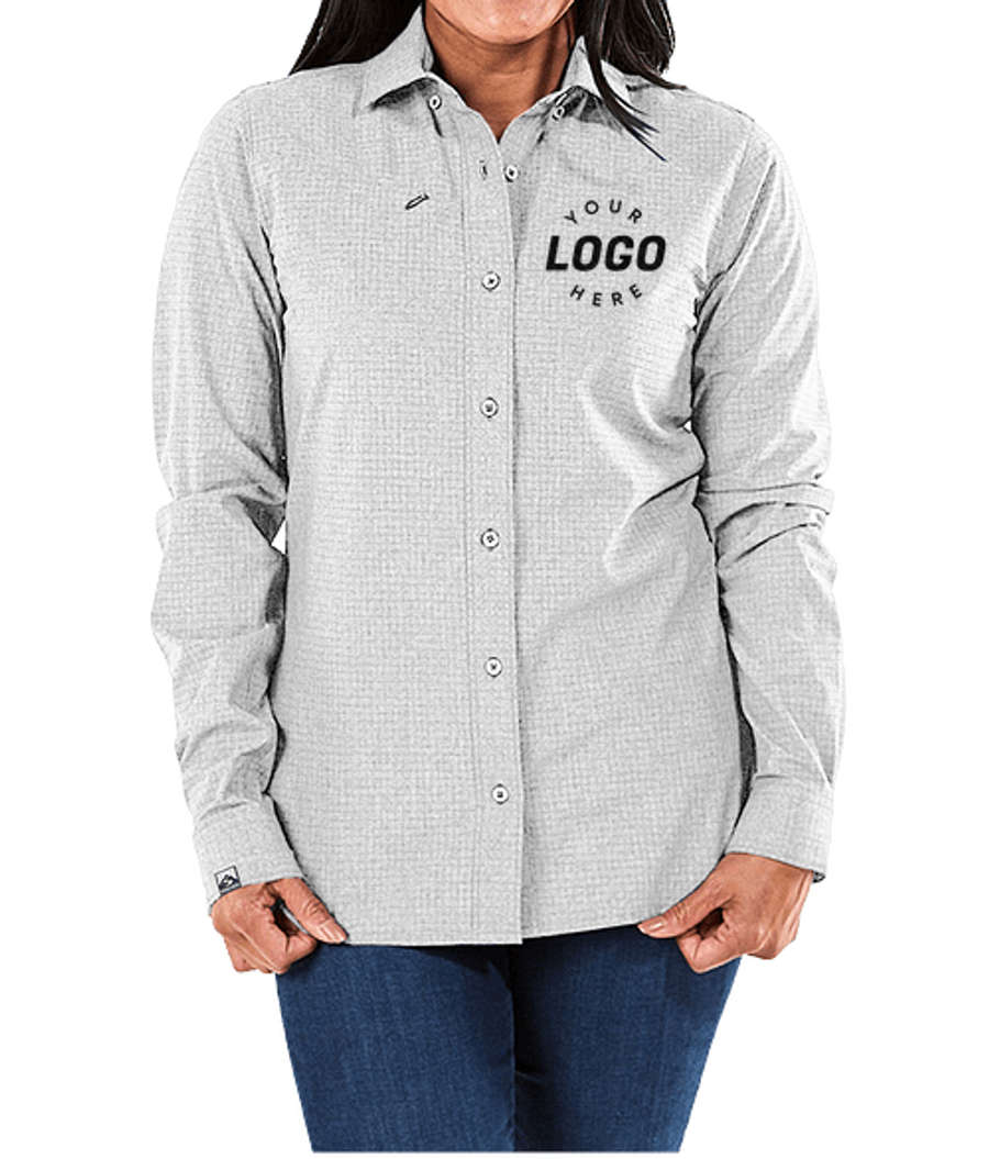 Storm Creek Women's Naturalist Recycled Long Sleeve Dress Shirt - Embroidered in Platinum Gray