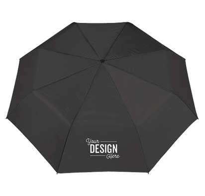 42" Arc Budget Solid Telescopic Folding Umbrella - Black