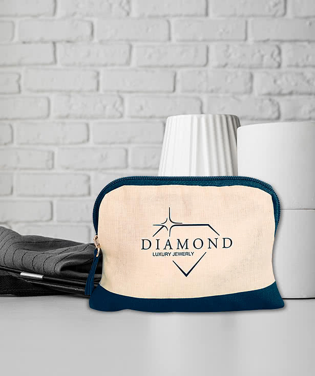Full Color Cotton Colored Accent Accessory Pouch