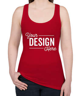Next Level Women's Slim Fit Jersey Racerback Tank - Color: Red