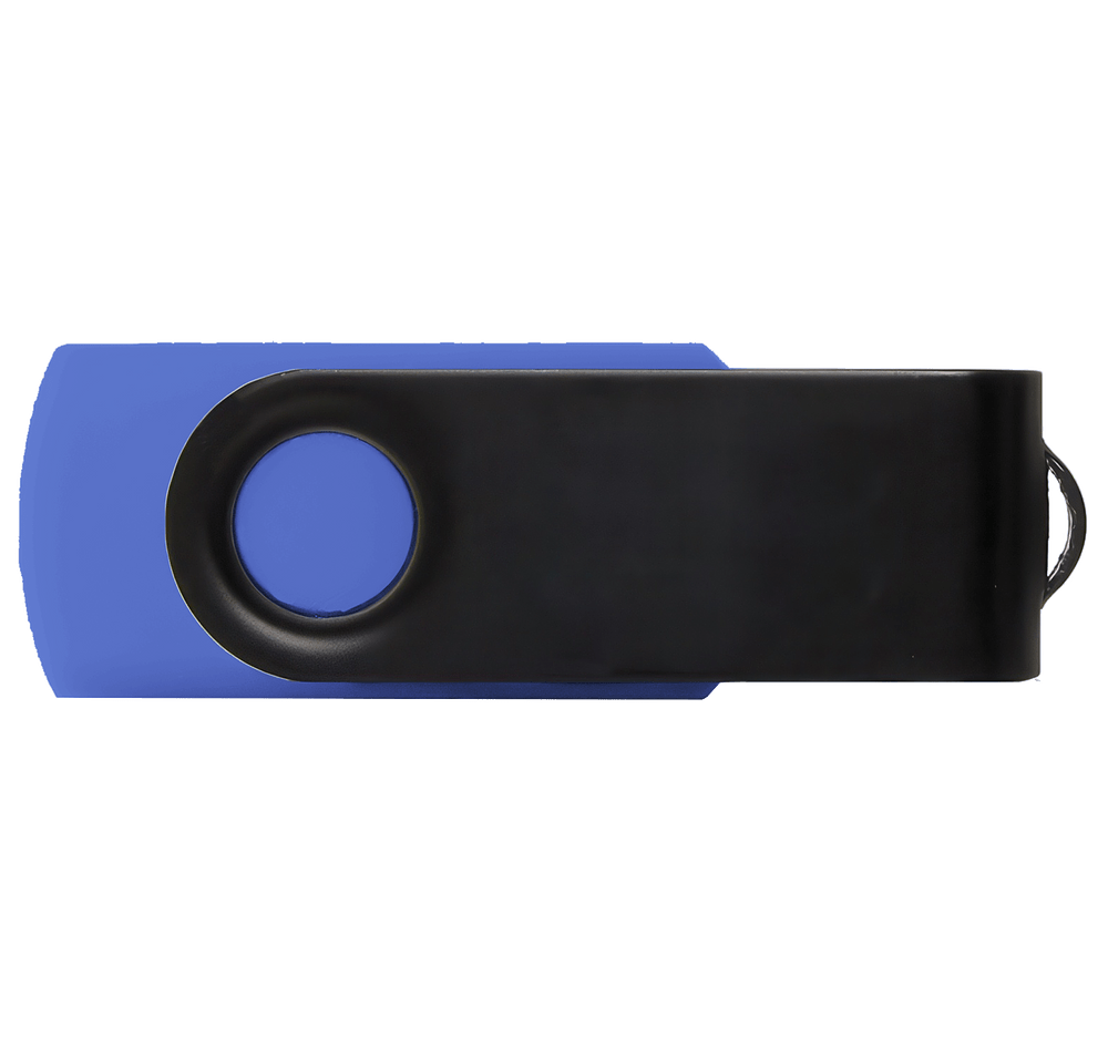 Full Color Black Matte Swivel USB Flash Drive 4GB-default