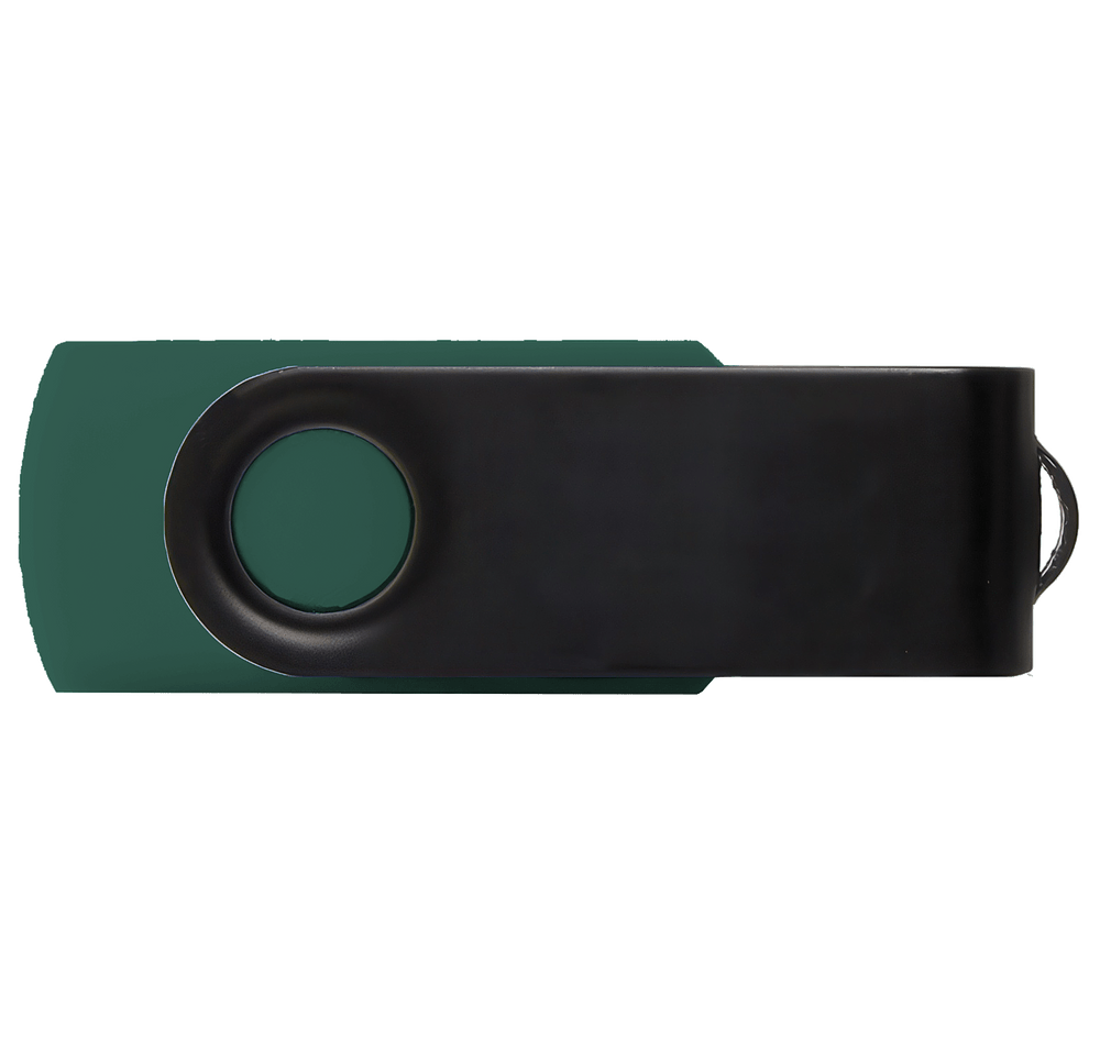 Full Color Black Matte Swivel USB Flash Drive 8GB-default