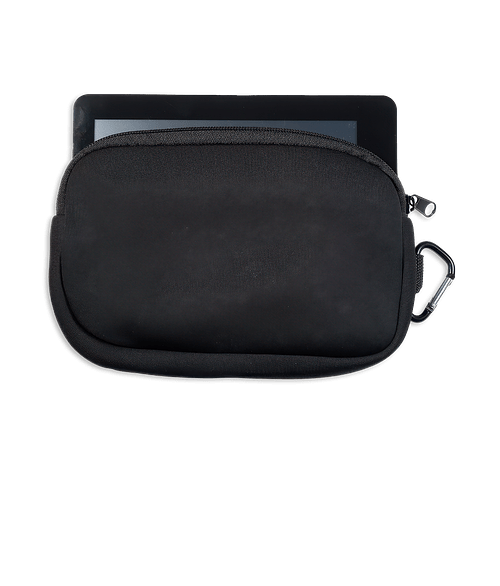 Full Color Zippered Tech Accessory Pouch in Black