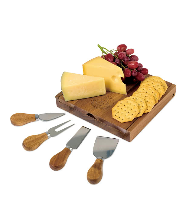 Laser Engraved La Cuisine Cheese Board with Serving Set