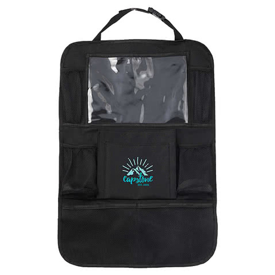 Full Color Recycled Back Seat Car Organizer in Black