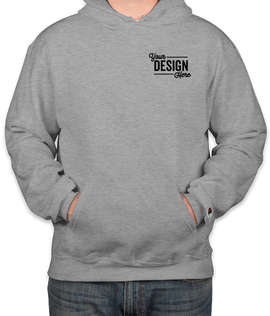Embroidered Champion Powerblend Pullover Hoodie - Color: Light Steel