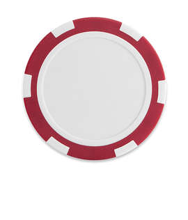 Full Color Six Stripe Poker Chip - Color: Red