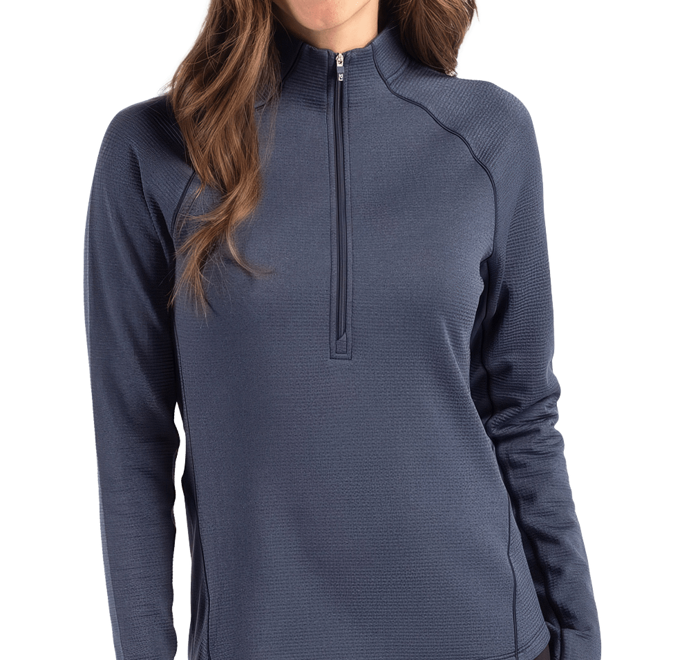 Cutter & Buck Women's Peshastin Recycled Half Zip Grid Fleece Pullover-default