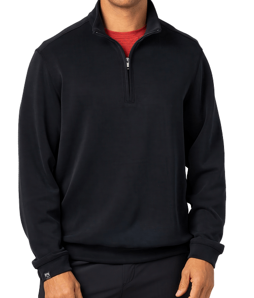 Storm Creek Comfort Zone Recycled Quarter Zip Sweatshirt in Black